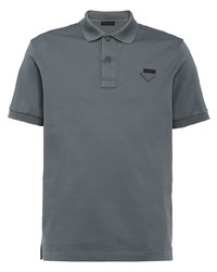 Мужская темно-серая футболка-поло от Prada