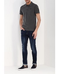 Мужская темно-серая футболка-поло от Tom Tailor