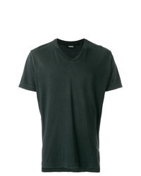 Темно-серая футболка с v-образным вырезом с принтом