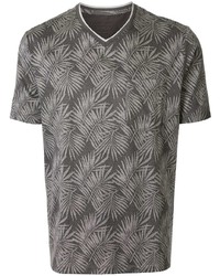 Мужская темно-серая футболка с v-образным вырезом с принтом от D'urban