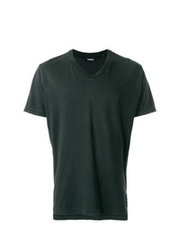 Мужская темно-серая футболка с v-образным вырезом с принтом от Diesel