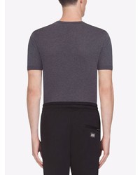 Мужская темно-серая футболка с v-образным вырезом от Dolce & Gabbana