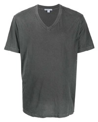 Мужская темно-серая футболка с v-образным вырезом от James Perse