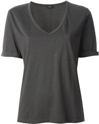 Женская темно-серая футболка с v-образным вырезом от Joseph