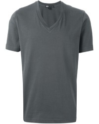 Мужская темно-серая футболка с v-образным вырезом от Y-3