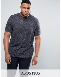 Мужская темно-серая футболка с геометрическим рисунком от Asos