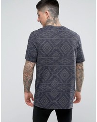 Мужская темно-серая футболка с геометрическим рисунком от Asos