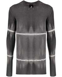 Мужская темно-серая футболка с длинным рукавом с принтом тай-дай от Thom Krom