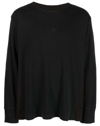 Мужская темно-серая футболка с длинным рукавом с принтом от MM6 MAISON MARGIELA