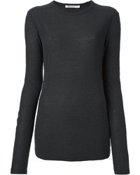 Женская темно-серая футболка с длинным рукавом от Alexander Wang