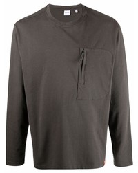 Мужская темно-серая футболка с длинным рукавом от Aspesi