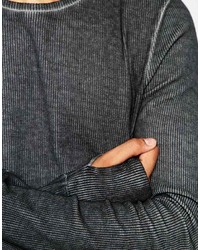 Мужская темно-серая футболка с длинным рукавом от Asos