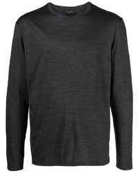 Мужская темно-серая футболка с длинным рукавом от Dell'oglio