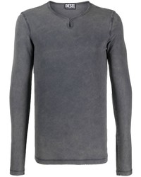 Мужская темно-серая футболка с длинным рукавом от Diesel