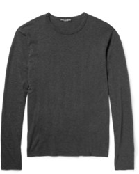 Мужская темно-серая футболка с длинным рукавом от Dolce & Gabbana