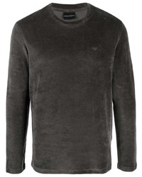 Мужская темно-серая футболка с длинным рукавом от Emporio Armani