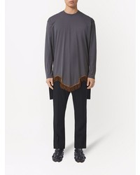 Мужская темно-серая футболка с длинным рукавом от Burberry