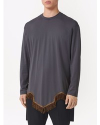 Мужская темно-серая футболка с длинным рукавом от Burberry