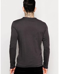 Мужская темно-серая футболка с длинным рукавом от Sisley