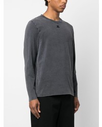 Мужская темно-серая футболка с длинным рукавом от Courrèges