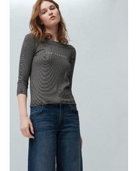 Женская темно-серая футболка с длинным рукавом от Mango