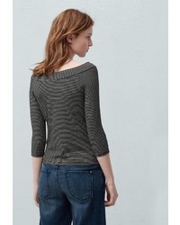 Женская темно-серая футболка с длинным рукавом от Mango