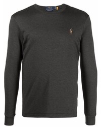 Мужская темно-серая футболка с длинным рукавом от Polo Ralph Lauren