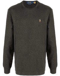 Мужская темно-серая футболка с длинным рукавом от Polo Ralph Lauren
