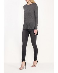 Женская темно-серая футболка с длинным рукавом от Troll