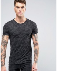 Мужская темно-серая футболка с камуфляжным принтом от Blend of America