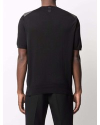 Мужская темно-серая футболка с круглым вырезом в вертикальную полоску от Billionaire