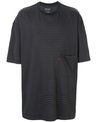 Мужская темно-серая футболка с круглым вырезом в горизонтальную полоску от Martine Rose