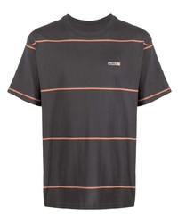 Мужская темно-серая футболка с круглым вырезом в горизонтальную полоску от Nike
