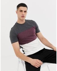Мужская темно-серая футболка с круглым вырезом в горизонтальную полоску от ONLY & SONS