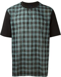 Мужская темно-серая футболка с круглым вырезом в шотландскую клетку от Lanvin