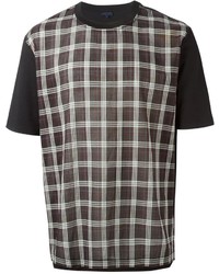 Мужская темно-серая футболка с круглым вырезом в шотландскую клетку от Lanvin