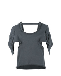 Женская темно-серая футболка с круглым вырезом с вырезом от JW Anderson