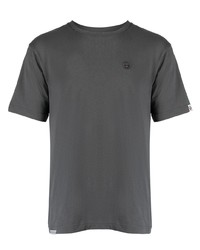 Мужская темно-серая футболка с круглым вырезом с вышивкой от AAPE BY A BATHING APE