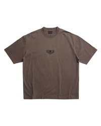 Мужская темно-серая футболка с круглым вырезом с вышивкой от Balenciaga