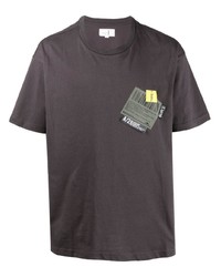 Мужская темно-серая футболка с круглым вырезом с вышивкой от Chocoolate