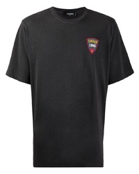 Мужская темно-серая футболка с круглым вырезом с вышивкой от DSQUARED2