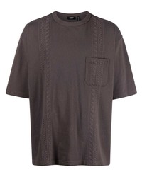Мужская темно-серая футболка с круглым вырезом с вышивкой от FIVE CM