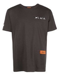 Мужская темно-серая футболка с круглым вырезом с вышивкой от Heron Preston