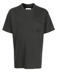 Мужская темно-серая футболка с круглым вырезом с вышивкой от Izzue