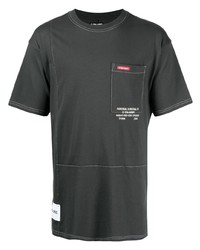 Мужская темно-серая футболка с круглым вырезом с вышивкой от Izzue