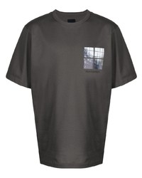 Мужская темно-серая футболка с круглым вырезом с вышивкой от Juun.J