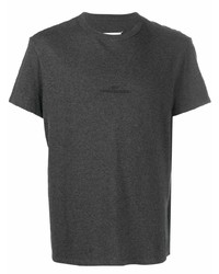 Мужская темно-серая футболка с круглым вырезом с вышивкой от Maison Margiela