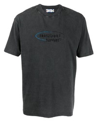 Мужская темно-серая футболка с круглым вырезом с вышивкой от Missoni