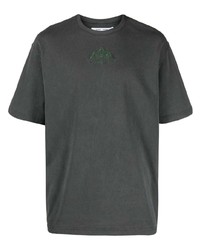 Мужская темно-серая футболка с круглым вырезом с вышивкой от SAMSOE SAMSOE