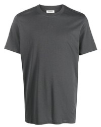 Мужская темно-серая футболка с круглым вырезом с вышивкой от Sandro